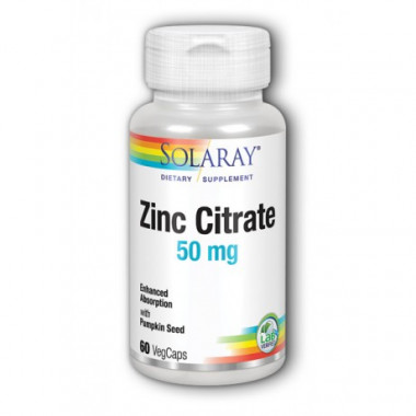 Zinc Citrate de Solaray, 60 cápsulas