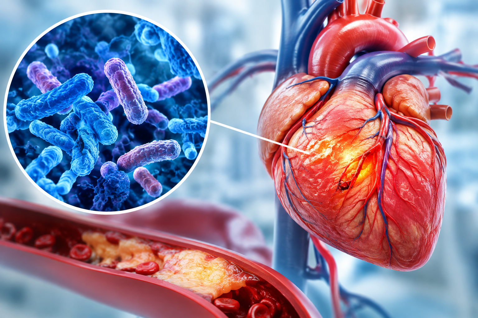Bacterias y enfermedades del corazón.